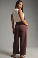 The Izzie Relaxed Pull-On Barrel Pants by Pilcro: Embroidered Edition