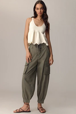 Pilcro Ditsy Embroidered Drawstring Cargo Pants