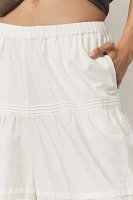 By Anthropologie Lace Petticoat Cropped Wide-Leg Pants