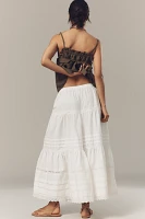 By Anthropologie Lace Petticoat Cropped Wide-Leg Pants