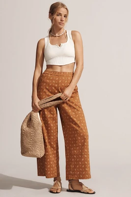 The Izzie Relaxed Pull-On Barrel Pants by Pilcro: Printed Twill Edition