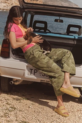 The Izzie Relaxed Pull-On Barrel Pants by Pilcro: Printed Twill Edition