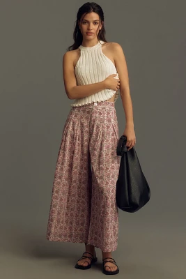 Raga Ria Pleated Wide-Leg Cropped Pant