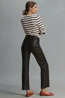 DL1961 Patti Straight High-Rise Vintage Leather Ankle Pants
