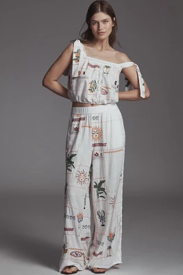 Pilcro Embroidered Patchwork Pants