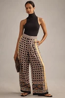 Ranna Gill Printed Linen Wide-Leg Pants