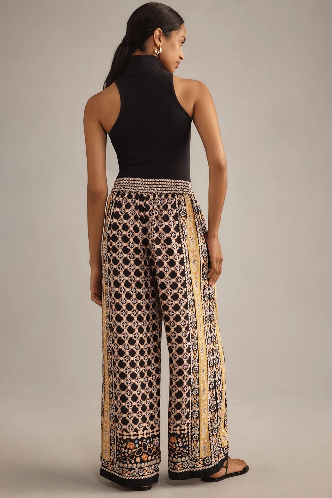 Ranna Gill Printed Linen Wide-Leg Pants