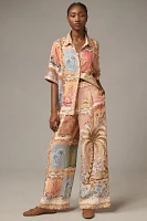 Ranna Gill Palm Beach Printed Linen Wide-Leg Pants