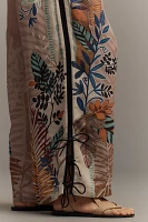 Ranna Gill Linen Blend Printed Side-Bow Wide-Leg Pants