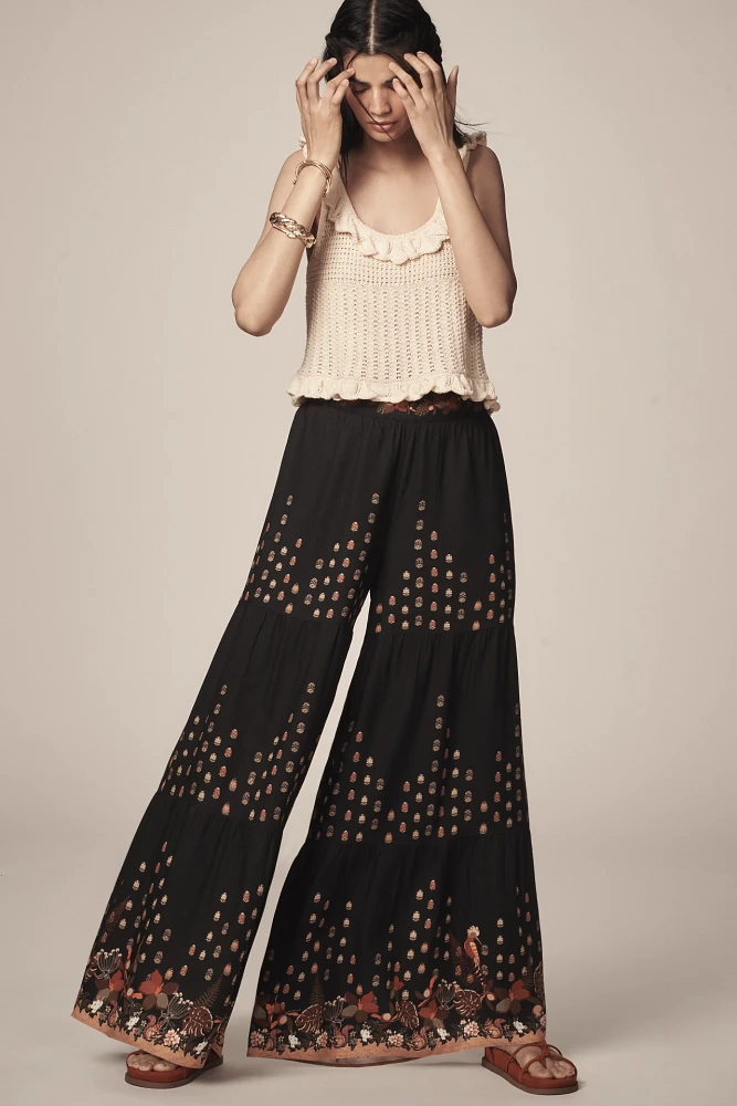 Ranna Gill Tiered Wide-Leg Pants