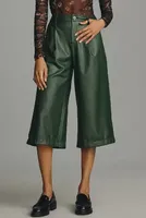 By Anthropologie Faux Leather Culottes