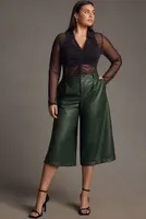 By Anthropologie Faux Leather Culottes