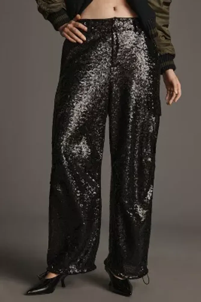 By Anthropologie Sequin Cargo Pants
