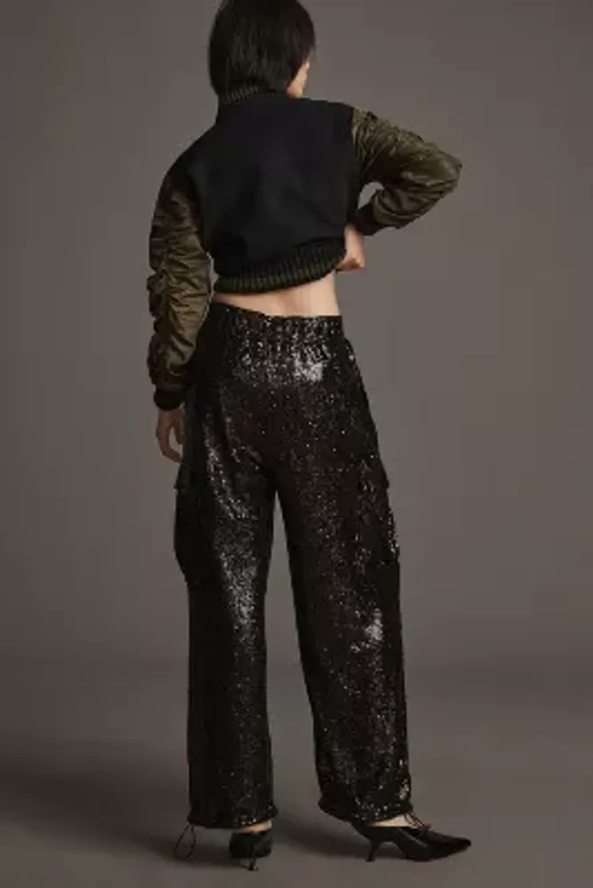 By Anthropologie Sequin Cargo Pants