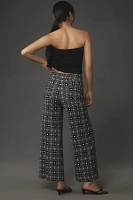 The Ettie High-Rise Crop Wide-Leg Pants by Maeve: Printed Edition