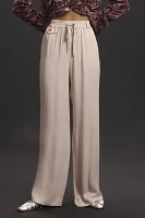 Maeve Straight-Leg Pull-On Silk Pants