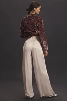 Maeve Straight-Leg Pull-On Silk Pants