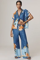 Maeve Straight-Leg Pull-On Silk Pants
