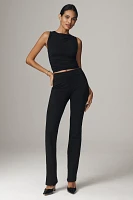 Self Contrast Slim Kick Flare Pants