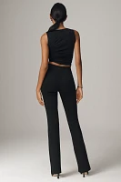 Self Contrast Slim Kick Flare Pants