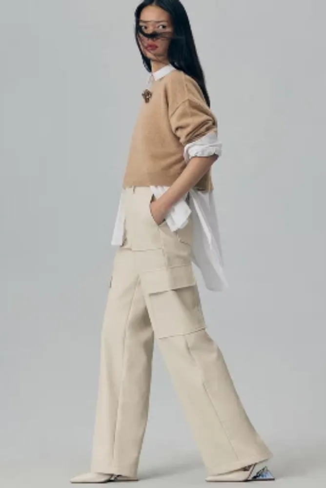 WAYF Faux Leather Cargo Pants