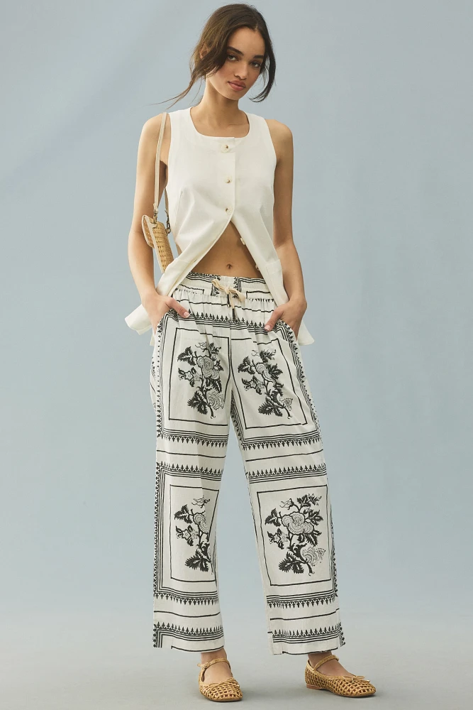 Kopal Simur Block-Printed Pull-On Pants