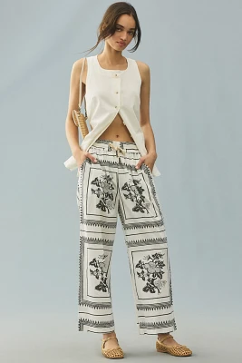 Kopal Simur Block-Printed Pull-On Pants