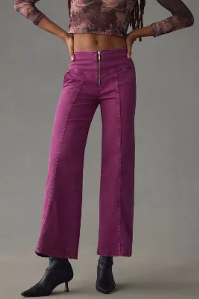 High-Waisted Velour Flare Pants