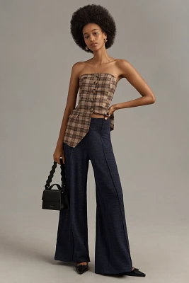 Maeve Knit Wide-Leg Pull-On Trouser Pants