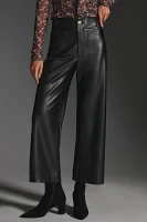 The Colette Cropped Wide-Leg Pants by Maeve: Faux Leather Edition