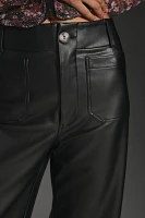 The Colette Cropped Wide-Leg Pants by Maeve: Faux Leather Edition