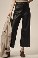 The Colette Cropped Wide-Leg Pants by Maeve: Faux Leather Edition