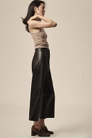 The Colette Cropped Wide-Leg Pants by Maeve: Faux Leather Edition