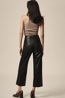 The Colette Cropped Wide-Leg Pants by Maeve: Faux Leather Edition