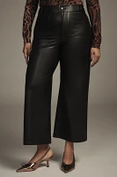 The Colette Cropped Wide-Leg Pants by Maeve: Faux-Leather Edition