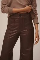 The Colette Cropped Wide-Leg Pants by Maeve: Faux-Leather Edition