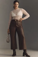 The Colette Cropped Wide-Leg Pants by Maeve: Faux-Leather Edition