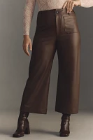 The Colette Cropped Wide-Leg Pants by Maeve: Faux-Leather Edition