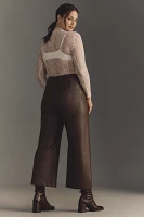 The Colette Cropped Wide-Leg Pants by Maeve: Faux-Leather Edition