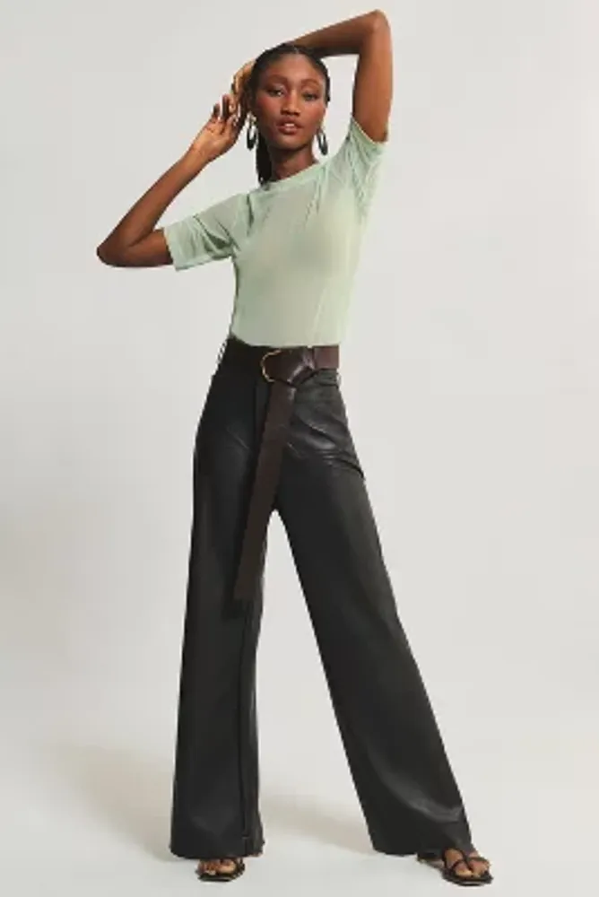 Maeve The Colette Wide-Leg Faux Leather Pants by Maeve