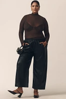 The Izzie Relaxed Pull-On Barrel Pants by Pilcro: Faux-Leather Edition