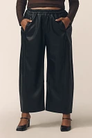 The Izzie Relaxed Pull-On Barrel Pants by Pilcro: Faux-Leather Edition