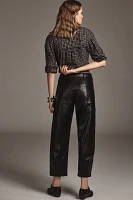 By Anthropologie Faux-Leather Utility Pants