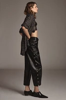 By Anthropologie Faux-Leather Utility Pants