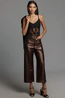 The Colette Cropped Wide-Leg Pants by Maeve: Faux-Leather Edition