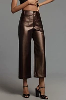 The Colette Cropped Wide-Leg Pants by Maeve: Faux-Leather Edition