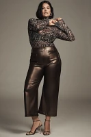 The Colette Cropped Wide-Leg Pants by Maeve: Faux-Leather Edition