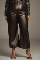 The Colette Cropped Wide-Leg Pants by Maeve: Faux-Leather Edition