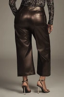 The Colette Cropped Wide-Leg Pants by Maeve: Faux-Leather Edition