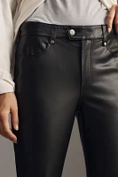 Pilcro Faux-Leather Cropped Moto Pants